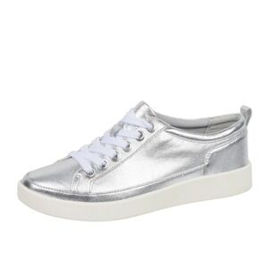 Vionic Winny Metallic Silver Leather Lace‎ Up Sneakers Women's 11 M NEW in BOX